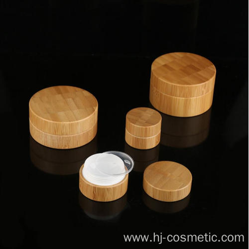 Wholesale 5/10/30/50 ml Bamboo cosmetic bottles and jars sets Bamboo cream bottle package